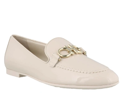 Shop Ferragamo Salvatore  Gancini Loafers In White