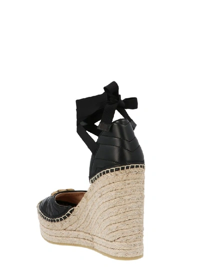 Shop Gucci Matelassé Platform Espadrilles In Black