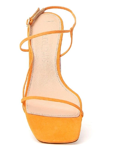 Shop Jacquemus Heel Detail Sandals In Orange