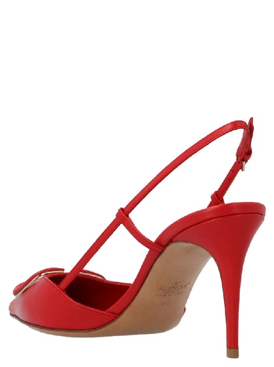 Shop Valentino Vlogo Slingback Pumps In Red