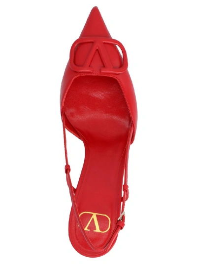 Shop Valentino Vlogo Slingback Pumps In Red