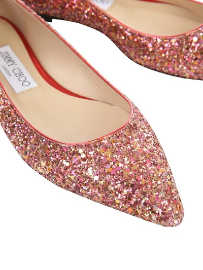 Shop Jimmy Choo Glittered Romy Ballerinas In Pink