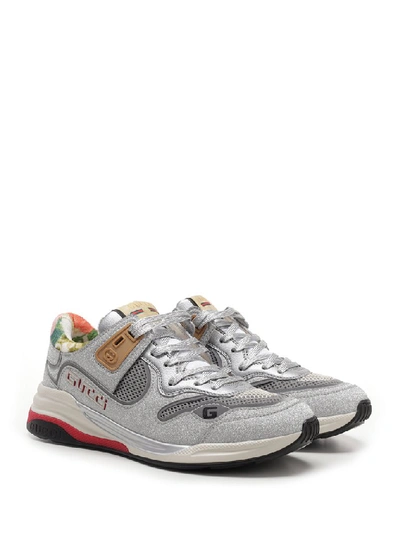 Shop Gucci Ultrapace Sneakers In Silver