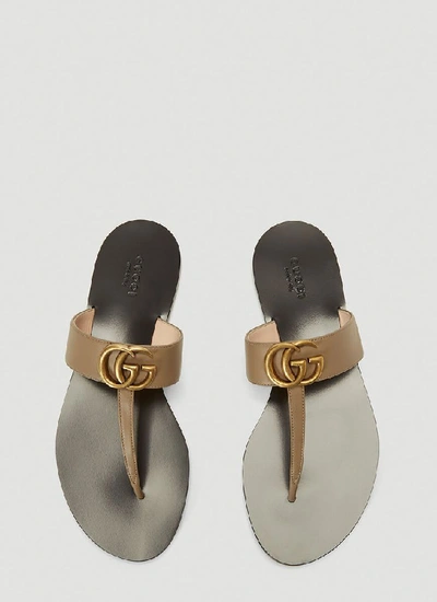 Shop Gucci Double G Sandals In Beige