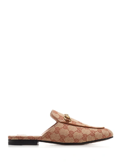 Shop Gucci Gg Princetown Slippers In Brown