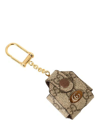 Shop Gucci Ophidia Gg Airpods Case In Beige