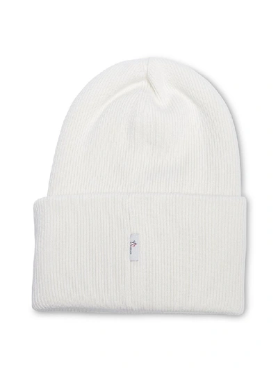 Shop Moncler Grenoble Logo Patch Beanie In White