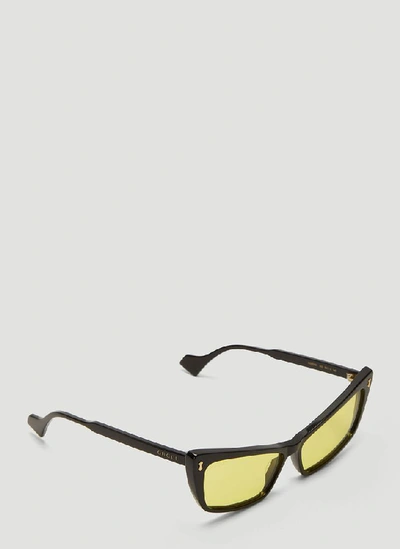 Shop Gucci Eyewear Cat Eye Frame Sunglasses In Black