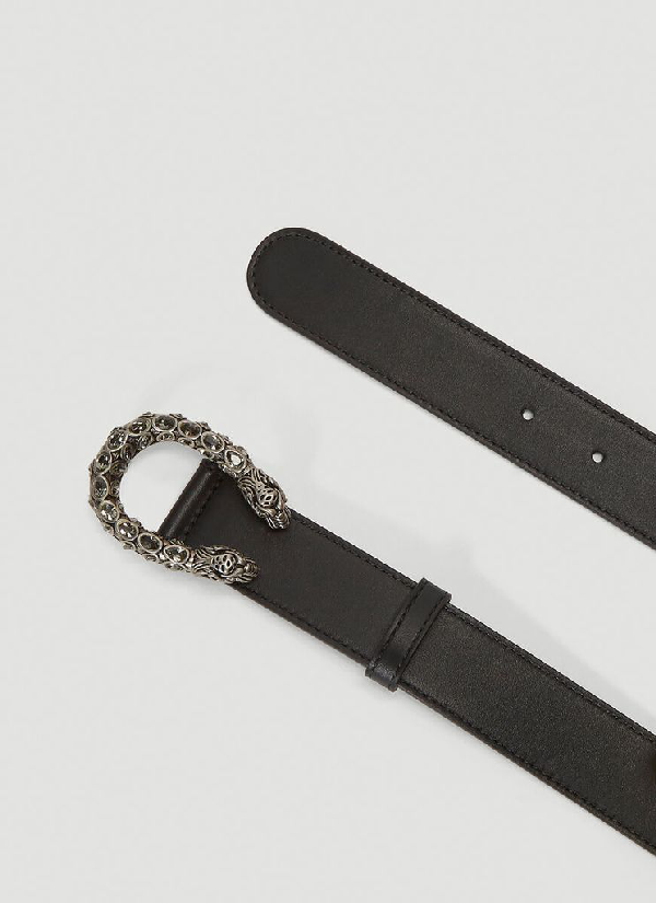 leather belt with crystal dionysus buckle