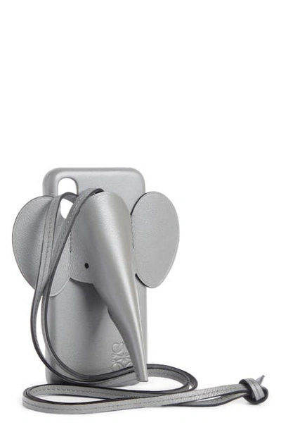 Shop Loewe Elephant Iphone X/xs Case & Crossbody Strap In Gunmetal