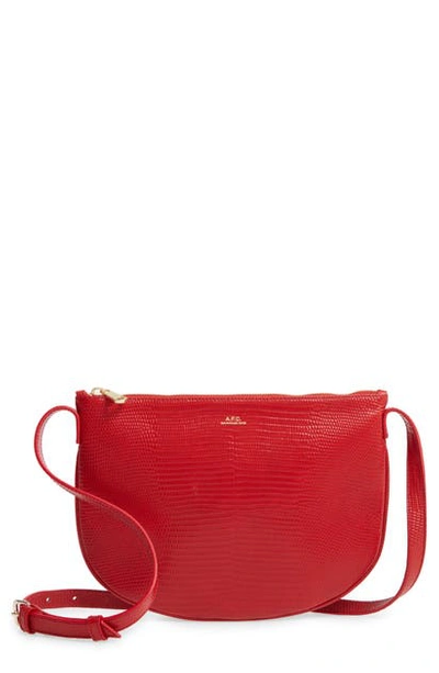 Shop Apc Sac Maelys Leather Crossbody Bag In Gaa Rouge