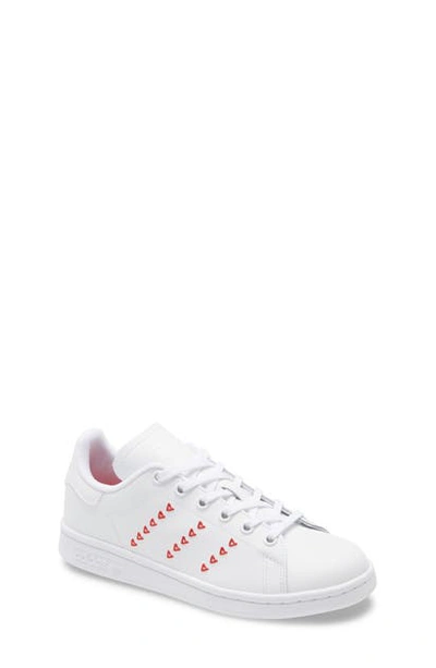 Adidas Originals Kids' Stan Smith Hearts Low Top Sneaker In White/ White/  Lush Red | ModeSens
