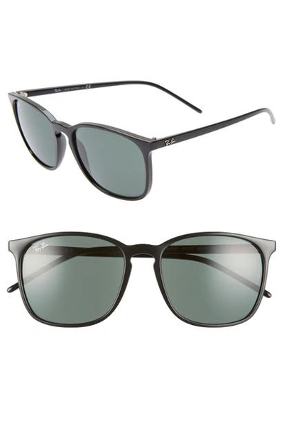 Shop Ray Ban 56mm Sunglasses In Black/ Green Solid