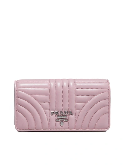 Shop Prada Diagramme Clutch Bag In Pink