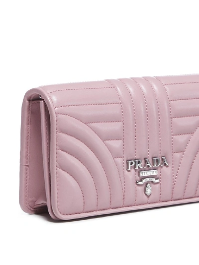 Shop Prada Diagramme Clutch Bag In Pink