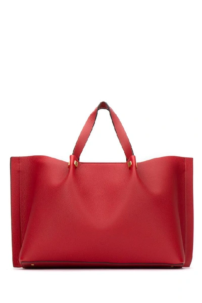 Shop Valentino Garavani Vlogo Escape Medium Shopper Bag In Red