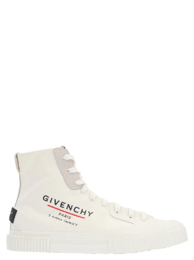 Givenchy Tennis Light High-top Coated-canvas Trainers In White | ModeSens
