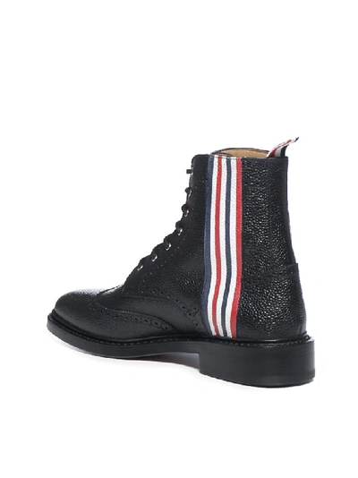 Shop Thom Browne 4 Bar Lace Up Boots In Black