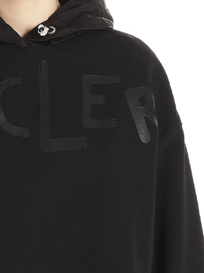 Shop Moncler Logo Print Hoodie In Black