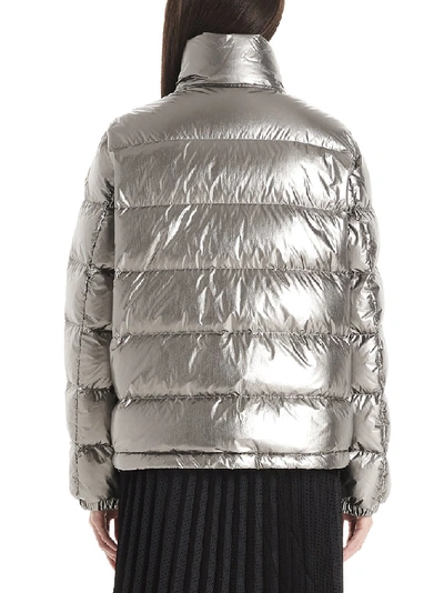 Shop Moncler Metallic Effect Down Jacket In Silver