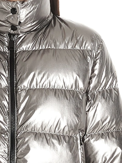 Shop Moncler Metallic Effect Down Jacket In Silver