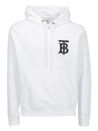 Shop Burberry Monogram Motif Hoodie In White