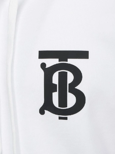 Shop Burberry Monogram Motif Hoodie In White