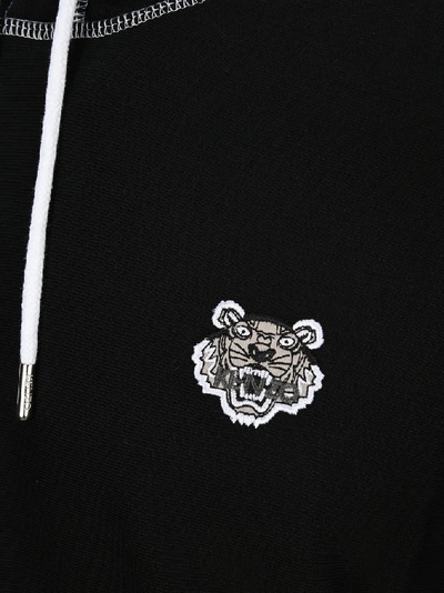 Shop Kenzo Tiger Logo Patch Hoodie In Black