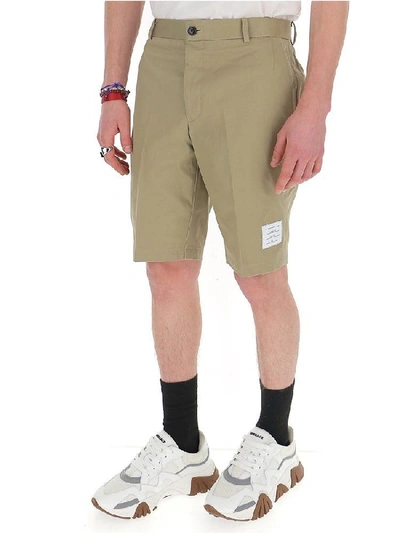 Shop Thom Browne Chino Bermuda Shorts In Green