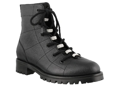 Shop Jimmy Choo Bren Lace Up Boots In Black