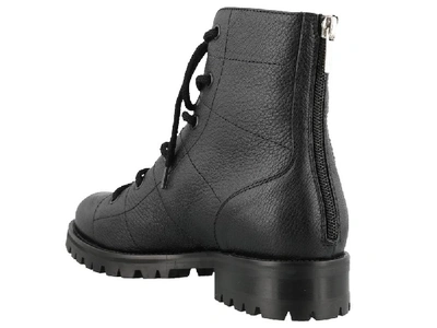 Shop Jimmy Choo Bren Lace Up Boots In Black