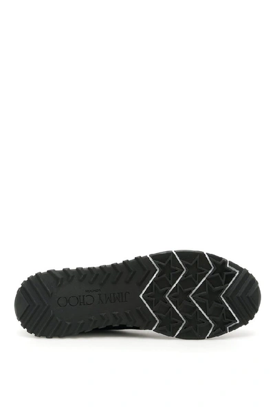 Shop Jimmy Choo Verona Embellished Knit Sneakers In Black