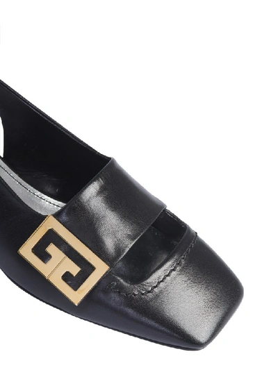 Shop Givenchy Logo Plaque Slingback Pumps In Black