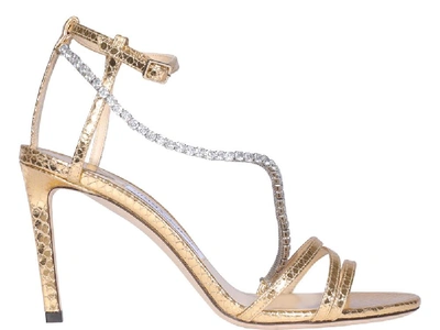 Shop Jimmy Choo Thaia 85 Sandals In Gold