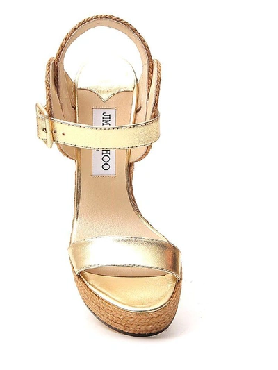 Shop Jimmy Choo Delphi 100 Sandals In Gold