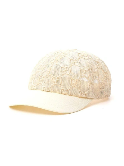 Shop Gucci Gg Mesh Baseball Cap In White