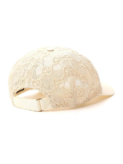 Shop Gucci Gg Mesh Baseball Cap In White