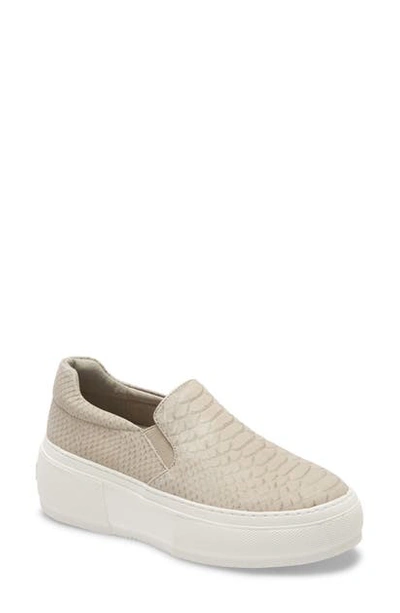 Shop Jslides Cleo Platform Slip-on Sneaker In Light Grey Leather
