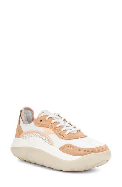 Shop Ugg La Cloud Platform Sneaker In White/ Bronzer/ Peach Fuzz