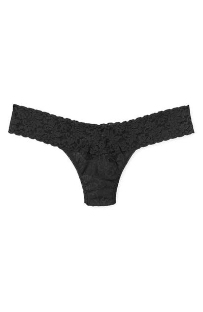 Shop Hanky Panky Signature Lace Low Rise Thong In Black