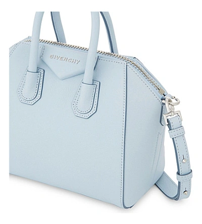 Shop Givenchy Antigona Mini Leather Tote Bag In Baby Blue