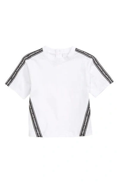 Shop Burberry Ross Logo Stripe T-shirt In White