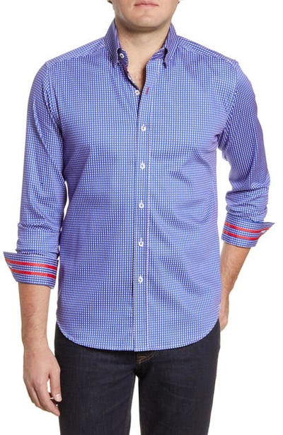 Shop Robert Graham Charlie Tailored Fit Check Button-up Sport Shirt In Blue