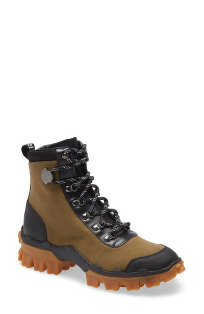 Shop Moncler Helis Hiking Boot In Olive