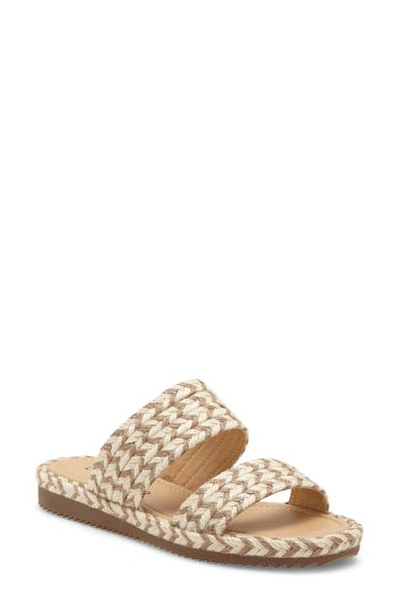 Shop Lucky Brand Decime Slide Sandal In Dove Fabric
