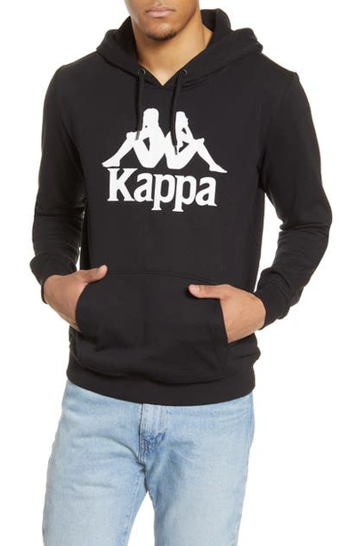 Kappa Authentic Zimim Cotton French Terry Logo Print Slim Fit Hoodie In  Black/ White | ModeSens