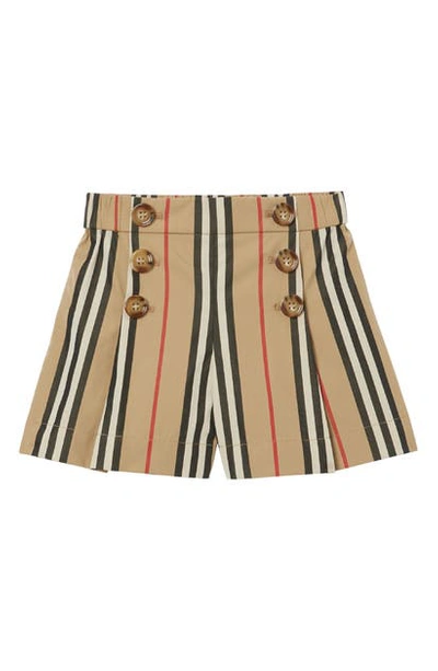 Shop Burberry Tamara Icon Stripe Sailor Shorts In Archive Beige