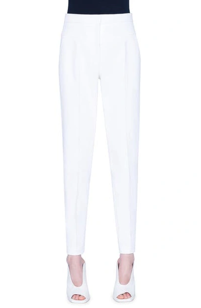 Shop Akris Punto Freya High Waist Stretch Denim Pants In Cream