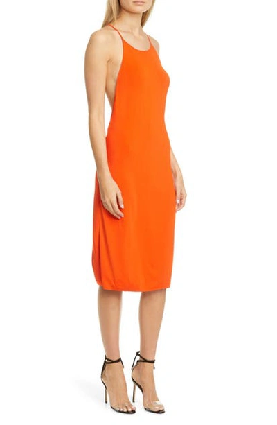 Shop Bottega Veneta Strappy Open Back Tank Dress In Orange