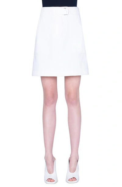 Shop Akris Punto Stretch Cotton Cargo Skirt In Cream